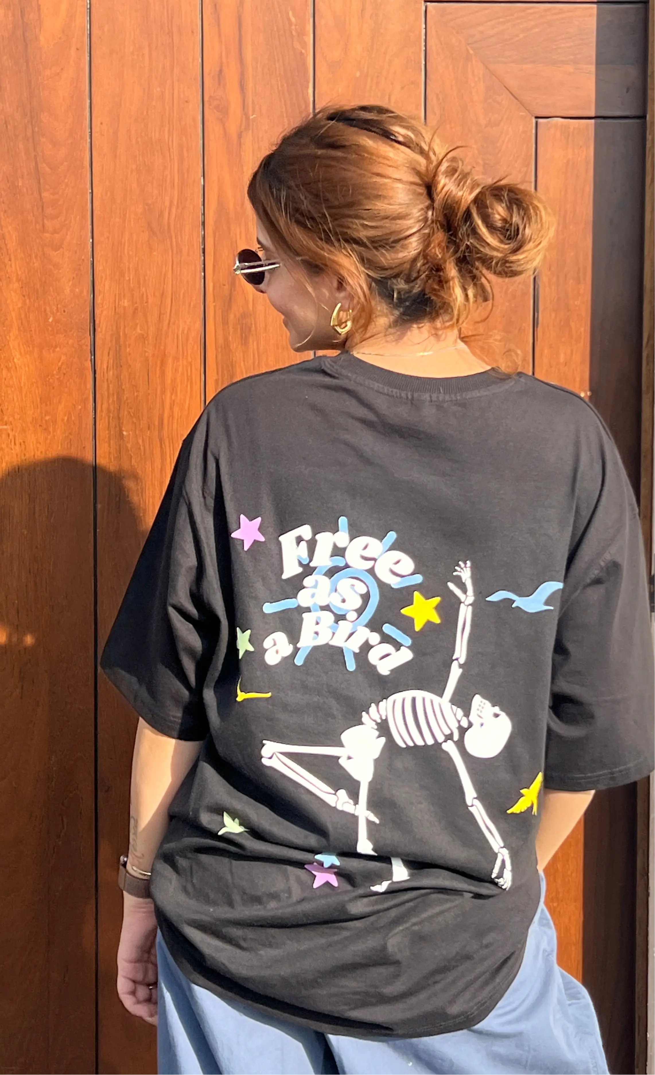 Black | Free as a Bird | Unisex Oversized Tee